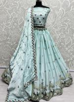 Silk Sky  Wedding Wear Embroidery Work Lehenga Choli